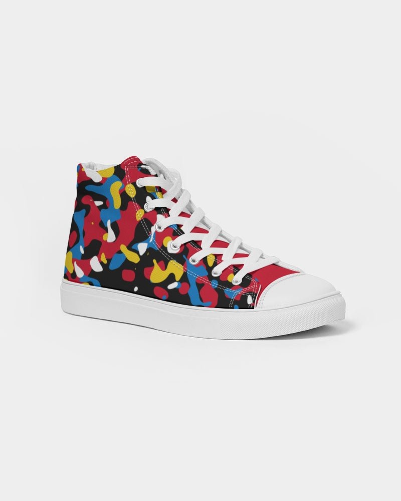 Antigua & Barbuda Flag Camo Men's Hightop Canvas Shoe - Conscious Apparel Store