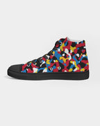 Antigua & Barbuda Flag Camo Men's Hightop Canvas Shoe - Black - Conscious Apparel Store