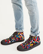 Antigua & Barbuda Flag Camo Men's Hightop Canvas Shoe - Black - Conscious Apparel Store