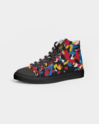 Antigua & Barbuda Flag Camo Men's Hightop Canvas Shoe - Black - Conscious Apparel Store