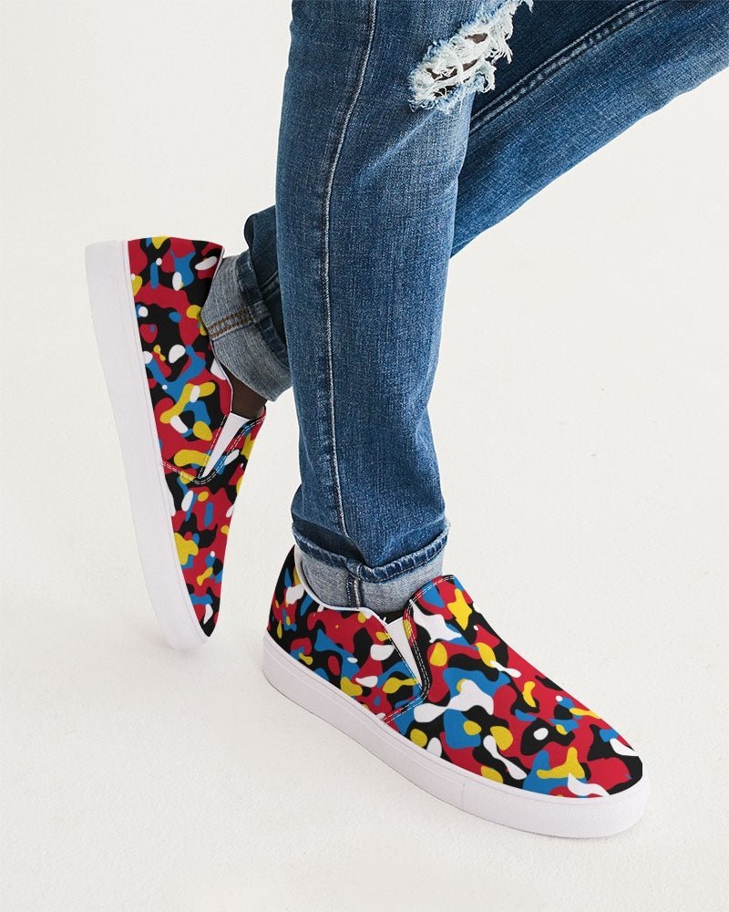 Antigua & Barbuda Flag Camo Men's Slip-On Canvas Shoe - Conscious Apparel Store