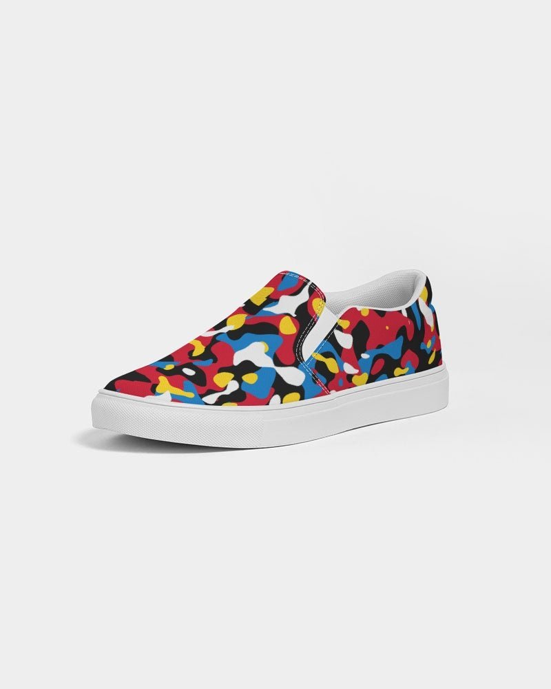 Antigua & Barbuda Flag Camo Men's Slip-On Canvas Shoe - Conscious Apparel Store