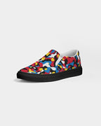 Antigua & Barbuda Flag Camo Men's Slip-On Canvas Shoe - Black - Conscious Apparel Store
