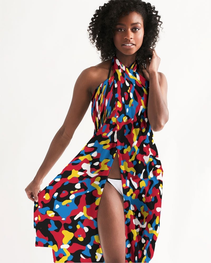 Antigua & Barbuda Flag Camo Swim Cover Up - Conscious Apparel Store