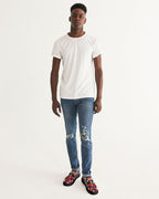 Antigua & Barbuda Flag Camo test - Men's Slip - On Canvas Shoe - Black - Conscious Apparel Store