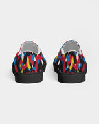 Antigua & Barbuda Flag Camo test - Women's Slip - On Canvas Shoe - Black - Conscious Apparel Store