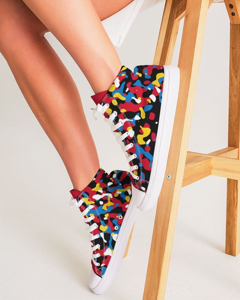 Antigua & Barbuda Flag Camo Women's Hightop Canvas Shoe - Conscious Apparel Store