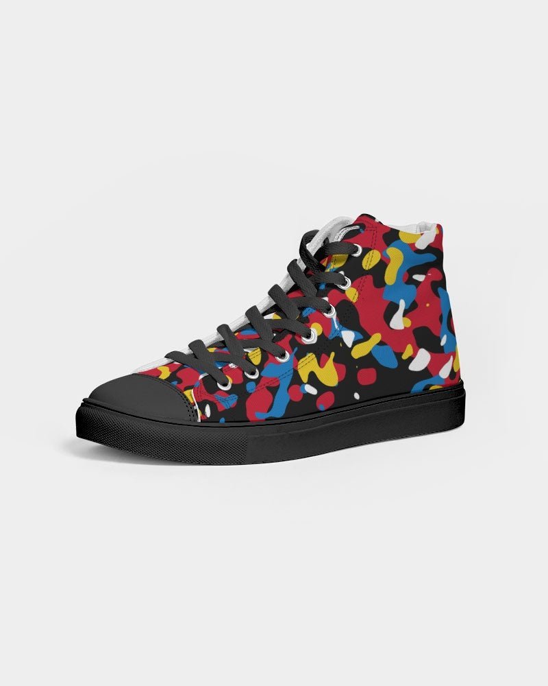 Antigua & Barbuda Flag Camo Women's Hightop Canvas Shoe - Black - Conscious Apparel Store