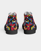 Antigua & Barbuda Flag Camo Women's Hightop Canvas Shoe  - Black - Conscious Apparel Store