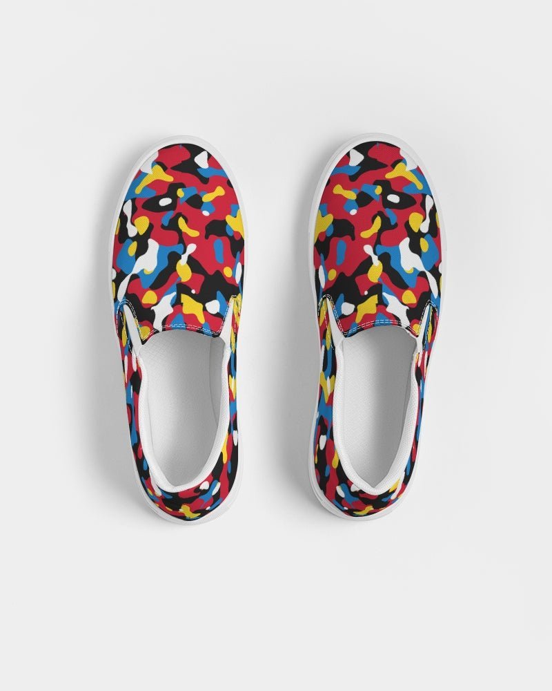 Antigua & Barbuda Flag Camo Women's Slip-On Canvas Shoe - Conscious Apparel Store