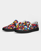 Antigua & Barbuda Flag Camo Women's Slip-On Canvas Shoe - Black - Conscious Apparel Store