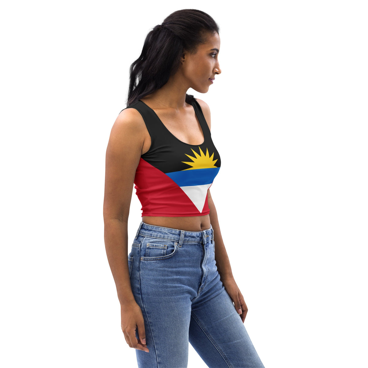 Antigua & Barbuda Flag Crop Top - Conscious Apparel Store