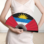 Antigua & Barbuda Flag Double-Sided Custom Folding Fan - Conscious Apparel Store