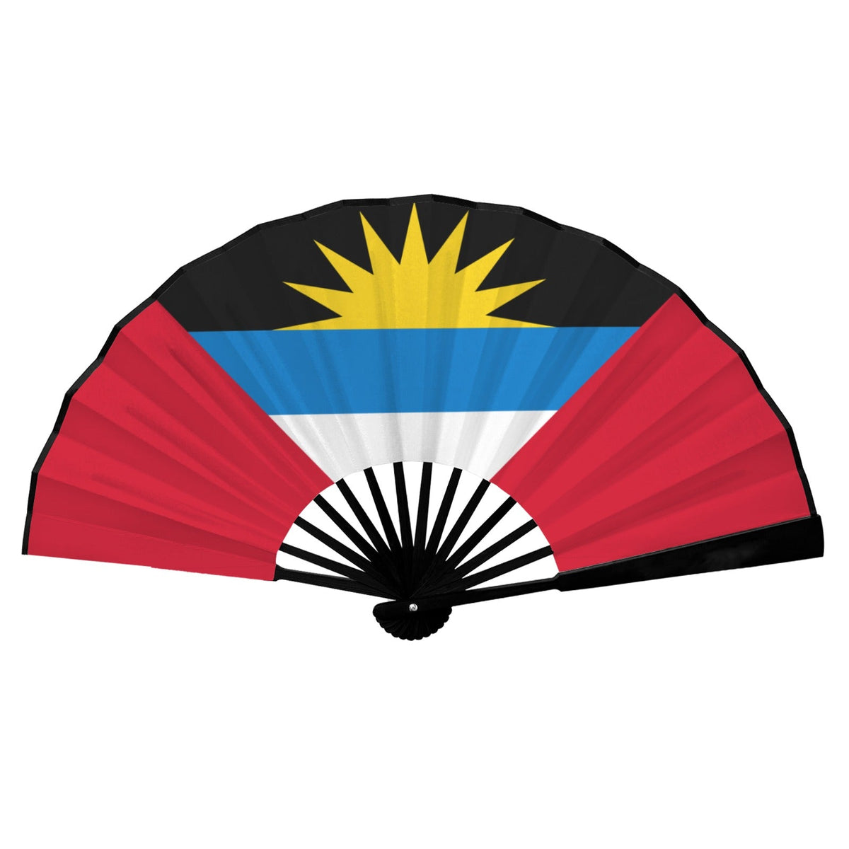 Antigua & Barbuda Flag Double-Sided Custom Folding Fan - Conscious Apparel Store
