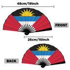 Antigua & Barbuda Flag Double-Sided Custom Folding Fan - Conscious Apparel Store