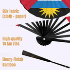 Antigua & Barbuda Flag Double-Sided Custom Folding Fan - Conscious Apparel Store