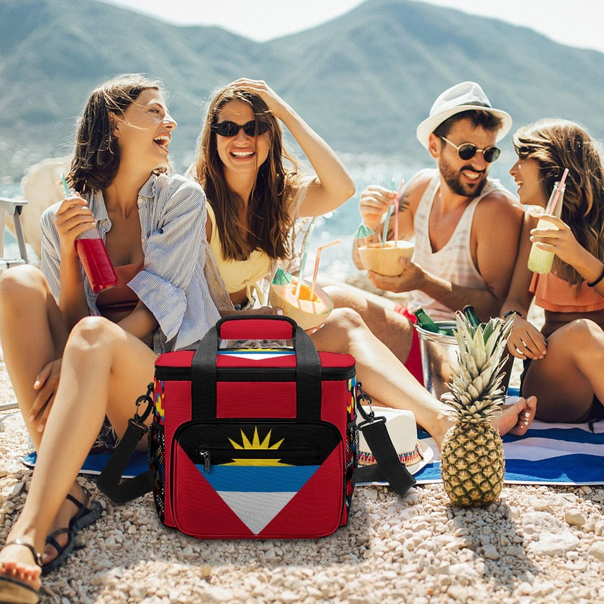 Antigua & Barbuda Flag Insulated Cooler Bag - Conscious Apparel Store