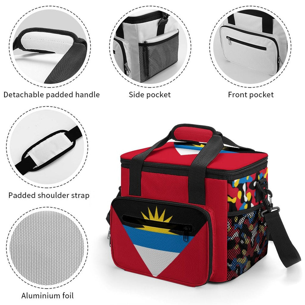 Antigua & Barbuda Flag Insulated Cooler Bag - Conscious Apparel Store