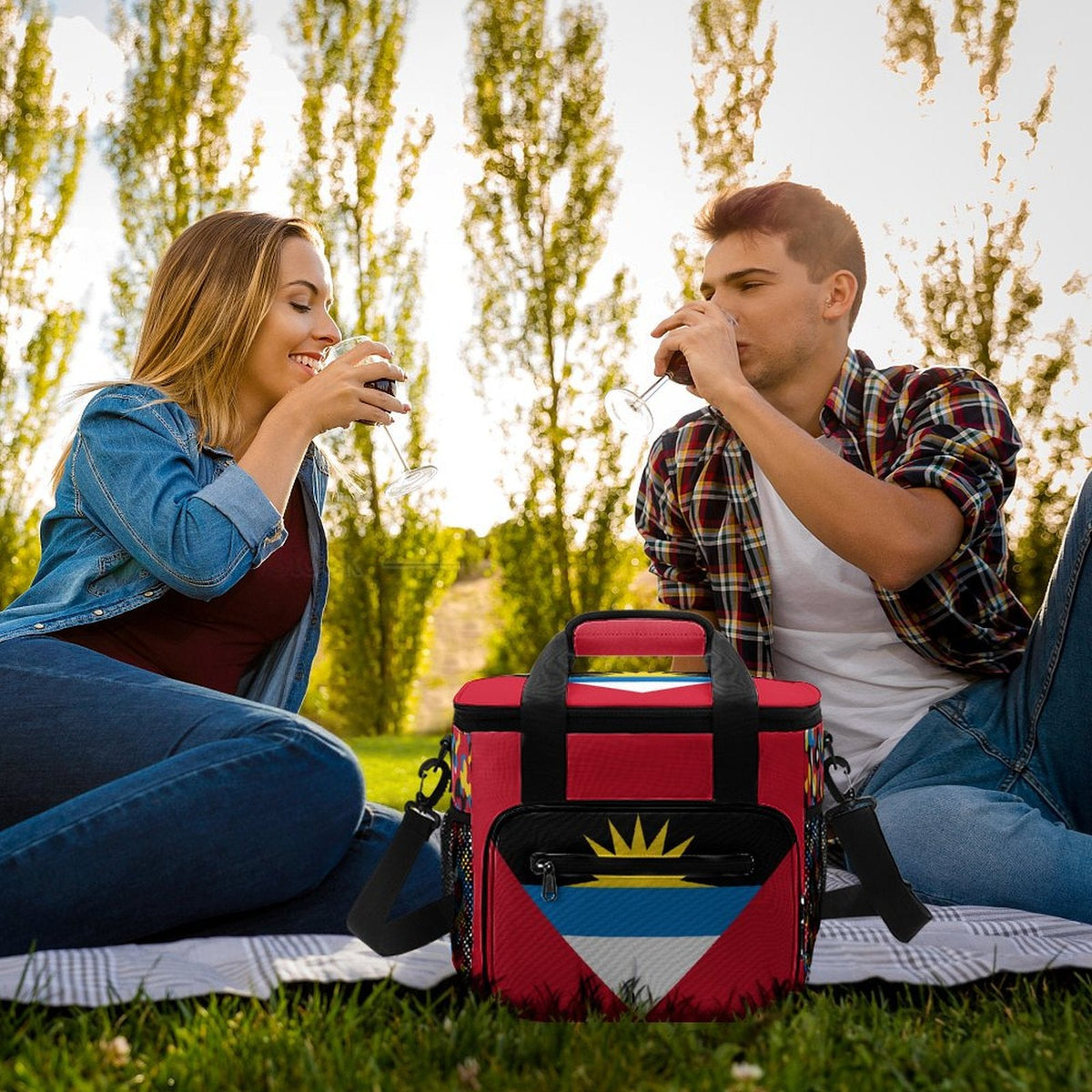 Antigua & Barbuda Flag Insulated Cooler Bag - Conscious Apparel Store