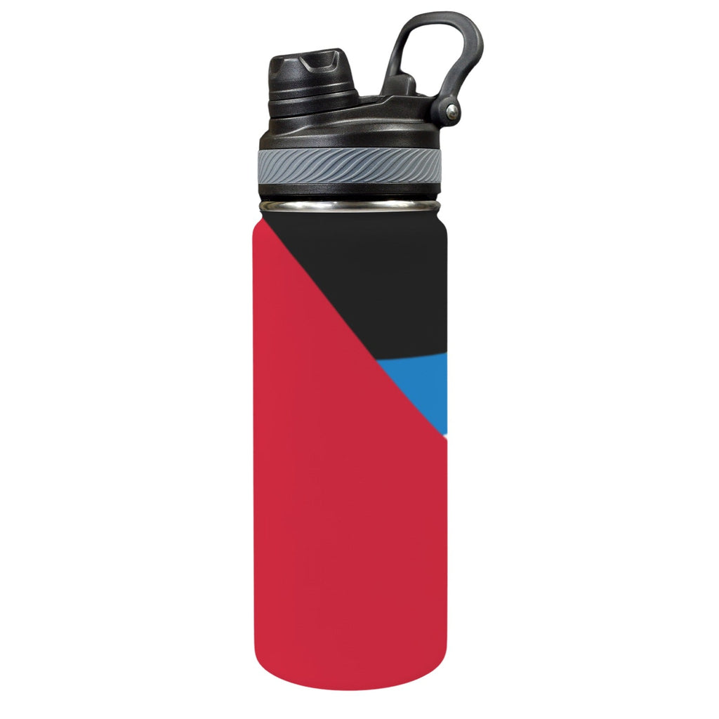 Antigua & Barbuda Flag Insulated Water Bottle with Dual - Use Lid (18oz) - Conscious Apparel Store