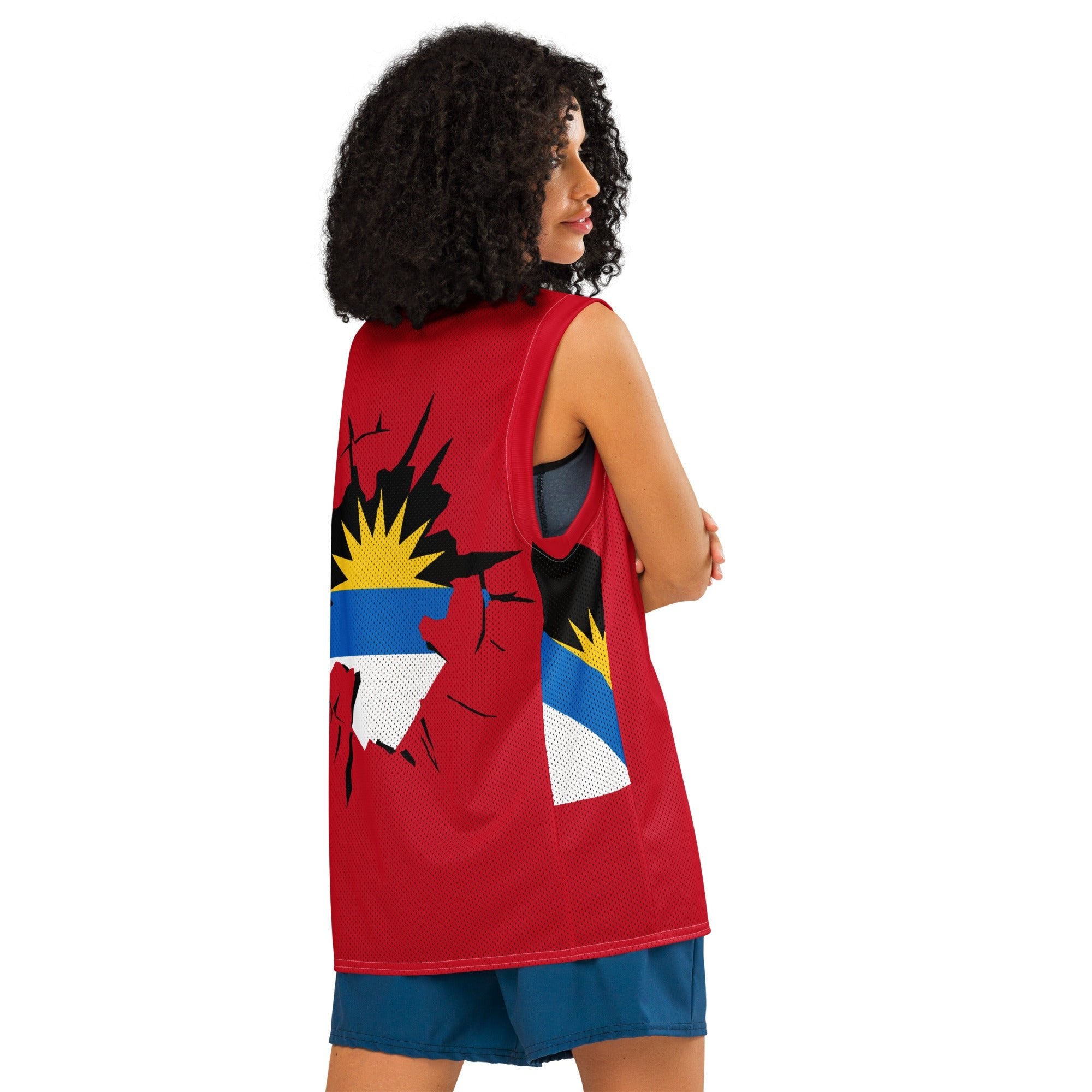 Antigua & Barbuda Flag Premium Sport Jersey Tank Top - Conscious Apparel Store