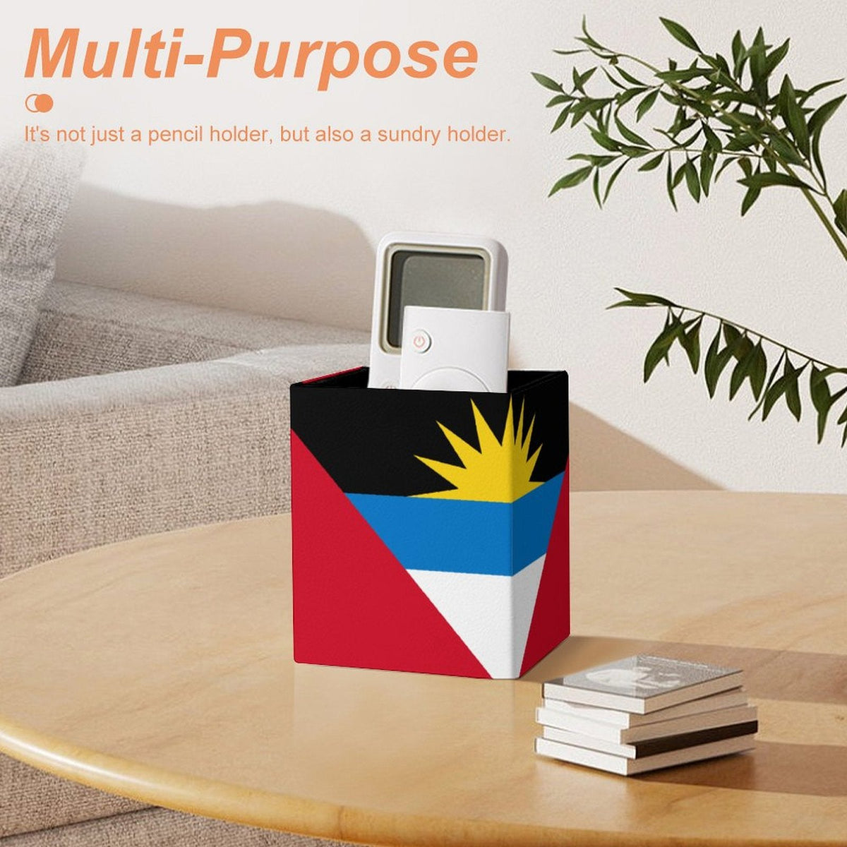 Antigua & Barbuda Flag Square pen holder - Conscious Apparel Store