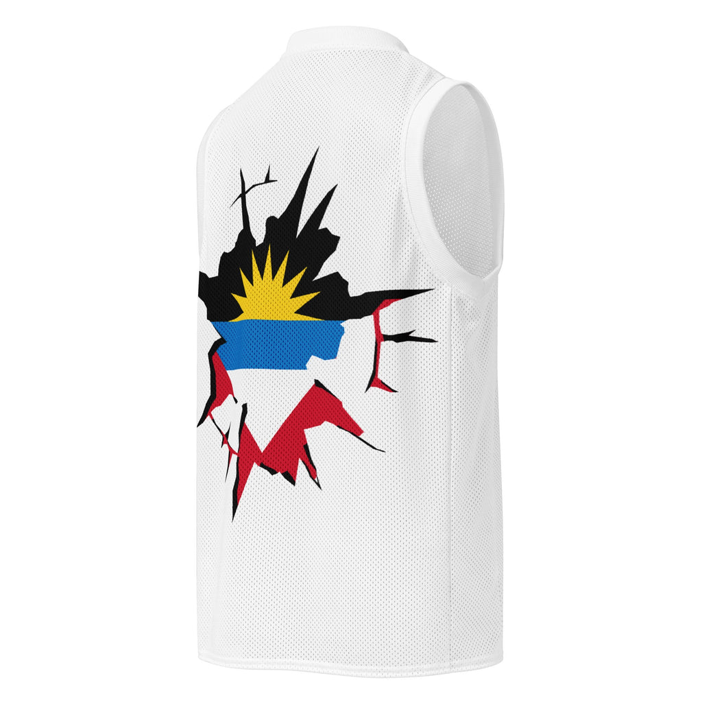 Antigua & Barbuda Flag (White) Premium Sport Jersey Tank Top - Conscious Apparel Store