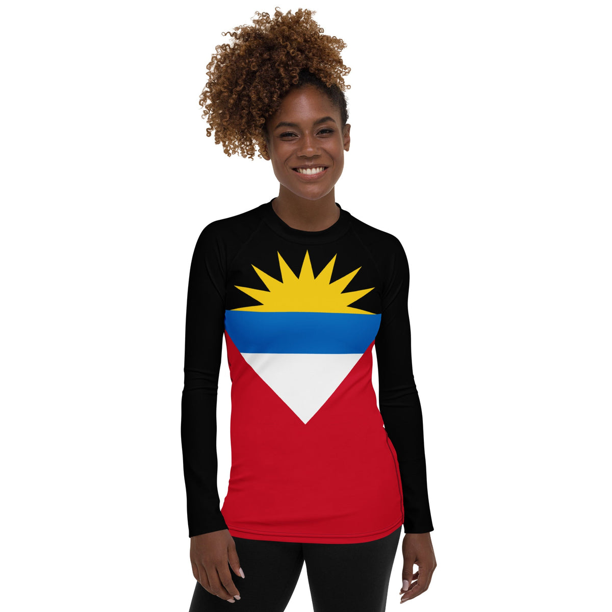 Antigua & Barbuda Flag Women's Rash Guard - Conscious Apparel Store