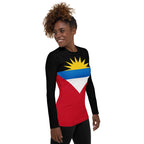 Antigua & Barbuda Flag Women's Rash Guard - Conscious Apparel Store