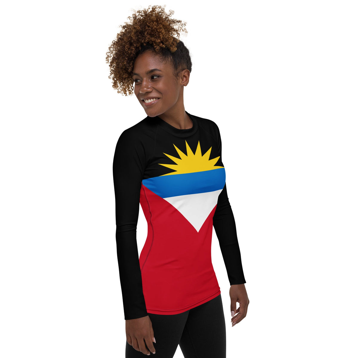 Antigua & Barbuda Flag Women's Rash Guard - Conscious Apparel Store