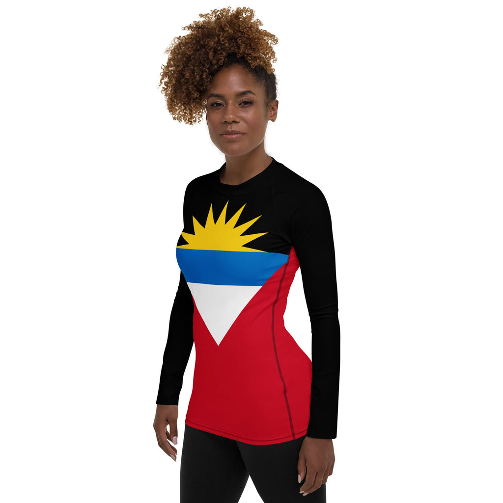 Antigua & Barbuda Flag Women's Rash Guard - Conscious Apparel Store