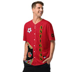 Antigua & Barbuda Football Themed Button-Down Sport Jersey - Conscious Apparel Store