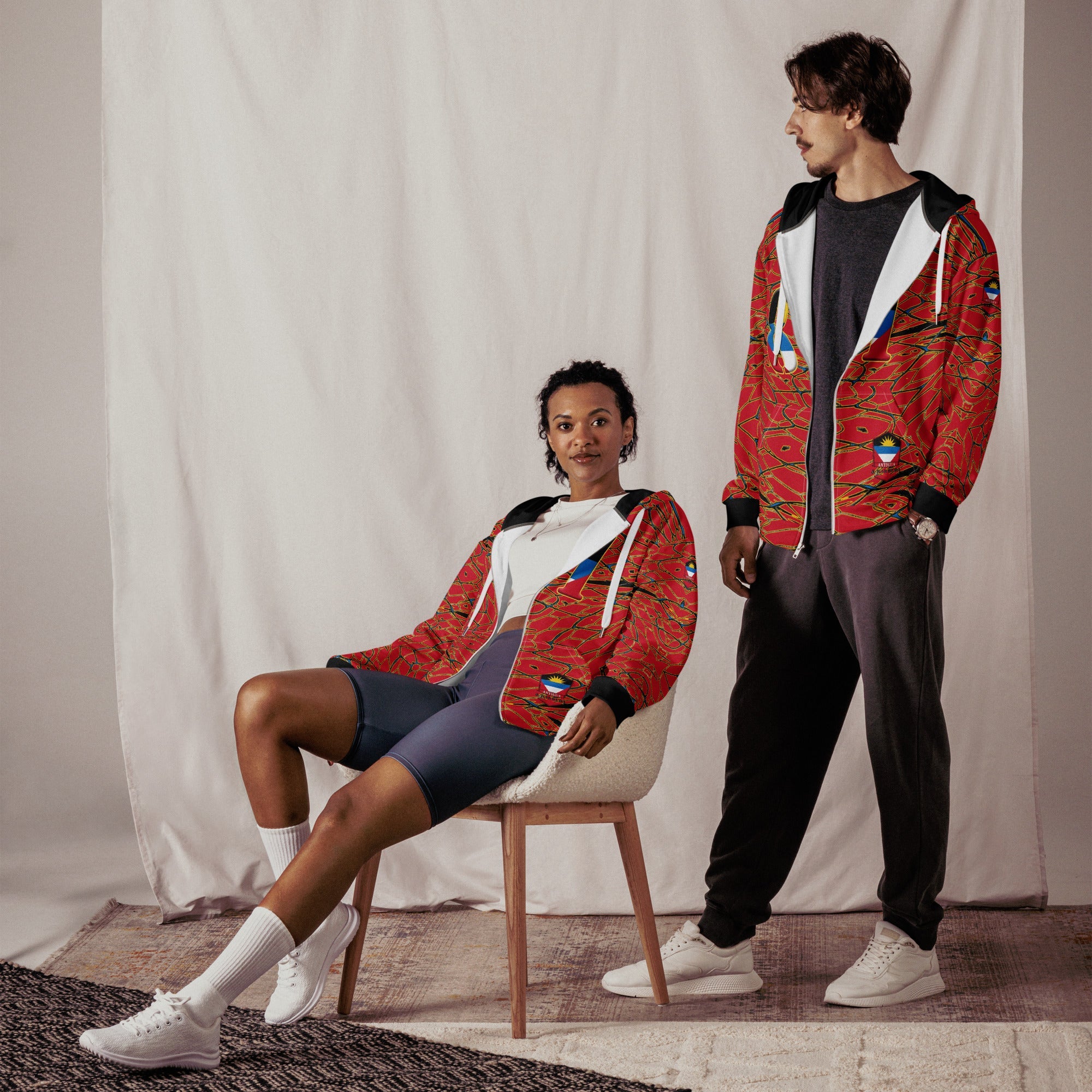 Antigua & Barbuda Football Unisex zip hoodie - Conscious Apparel Store