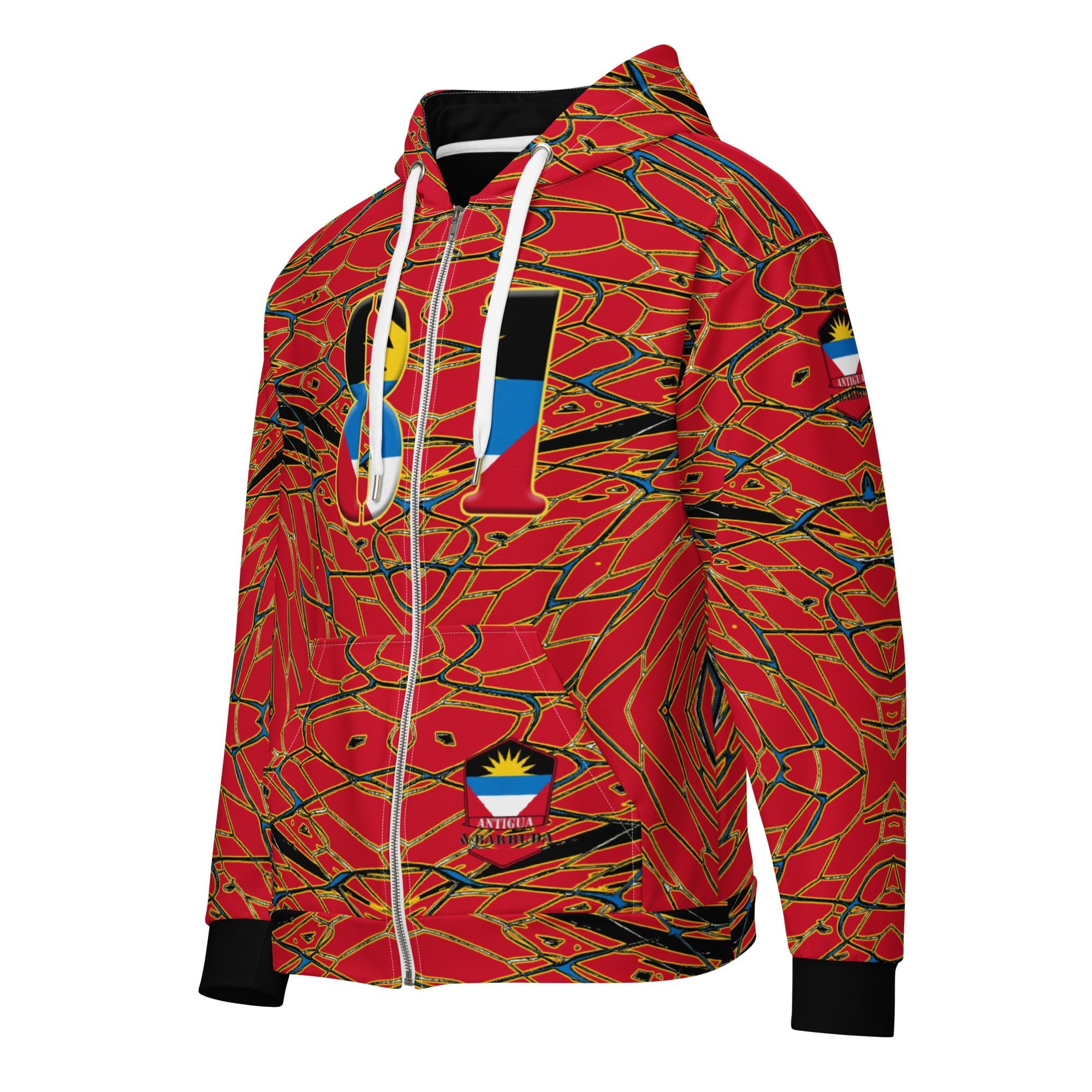 Antigua & Barbuda Football Unisex zip hoodie - Conscious Apparel Store