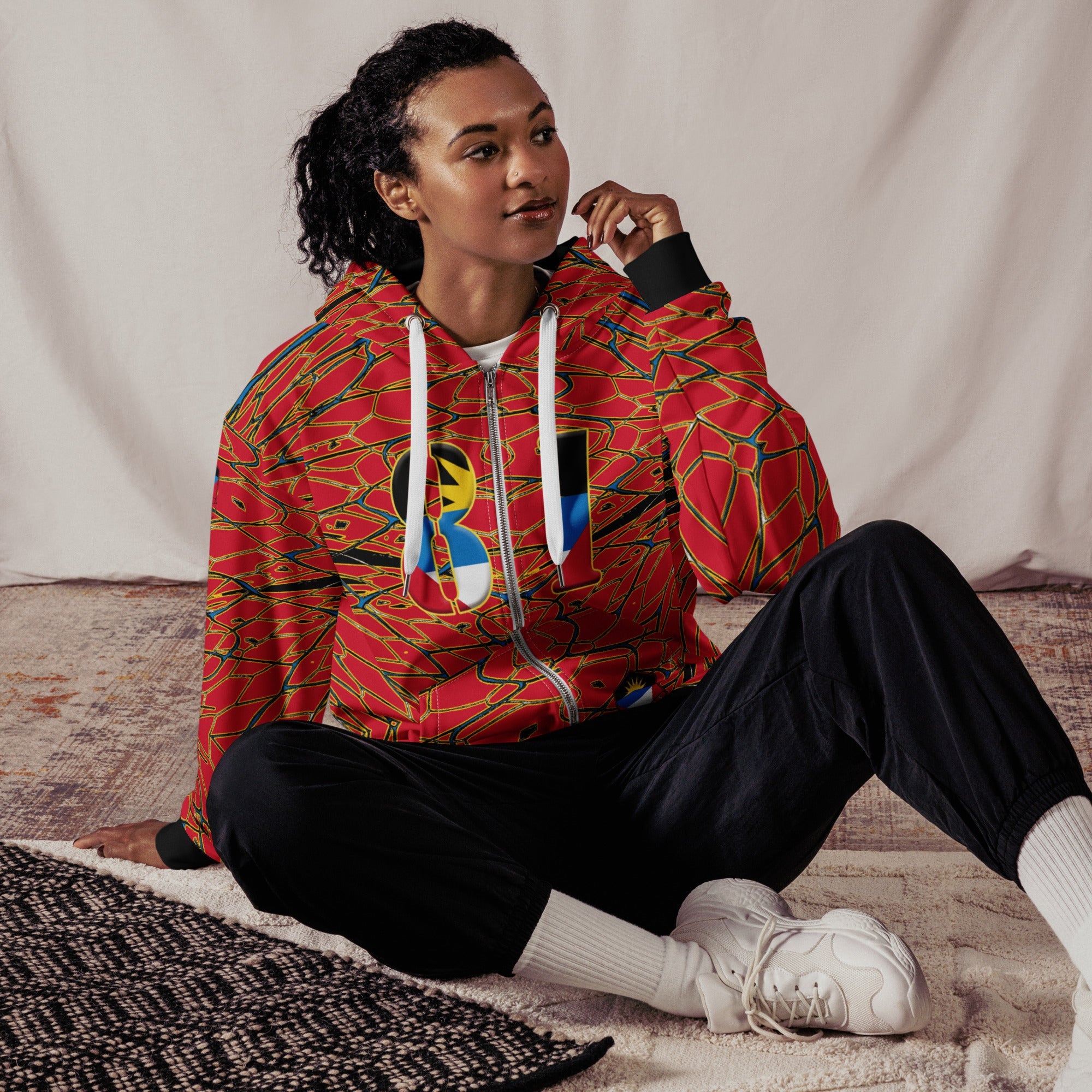 Antigua & Barbuda Football Unisex zip hoodie - Conscious Apparel Store