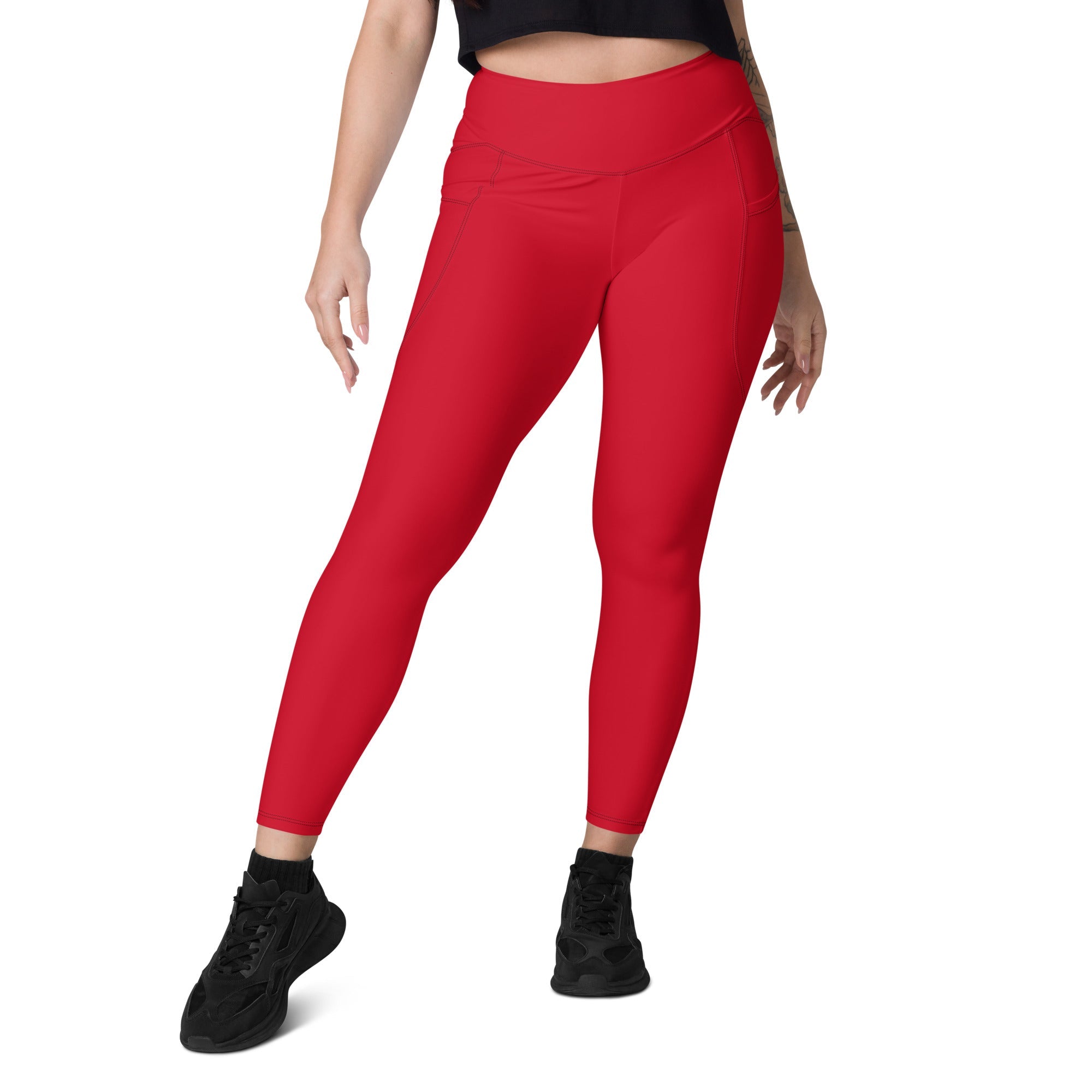 Antigua & Barbuda Red Leggings with pockets - Conscious Apparel Store