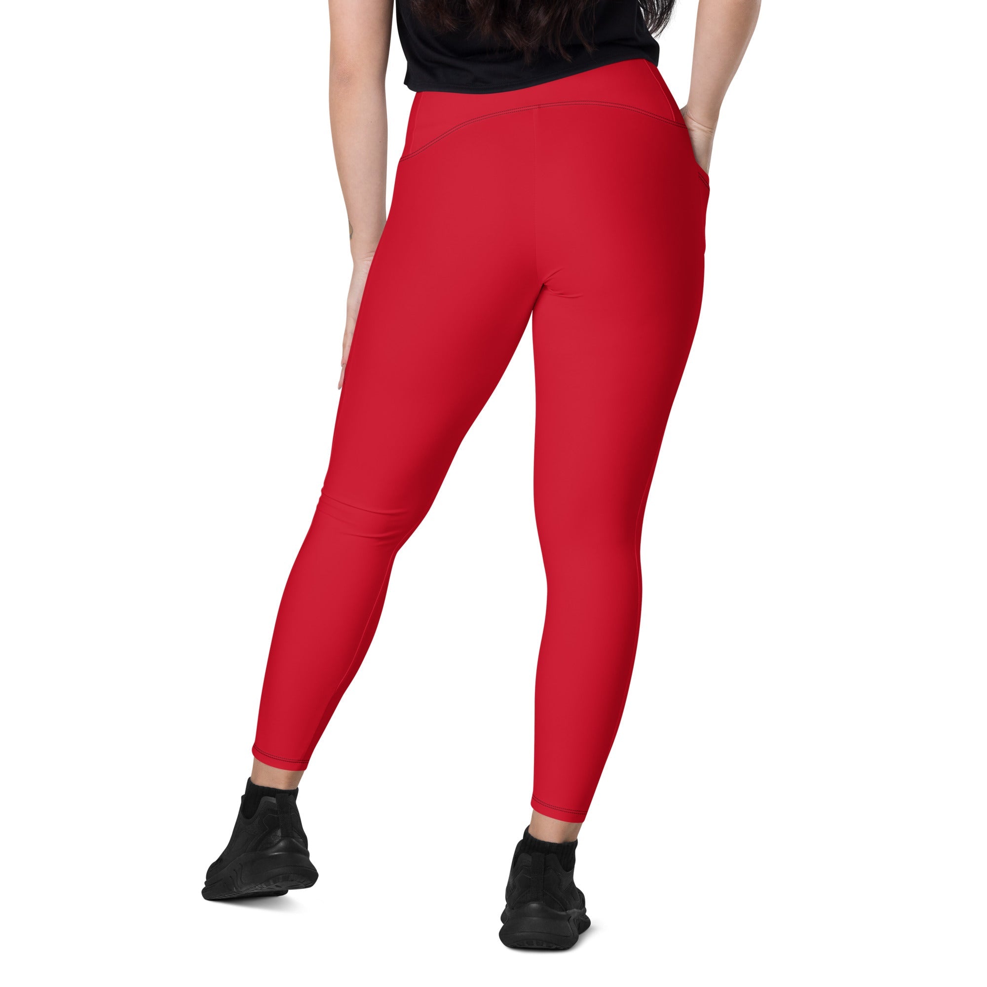Antigua & Barbuda Red Leggings with pockets - Conscious Apparel Store
