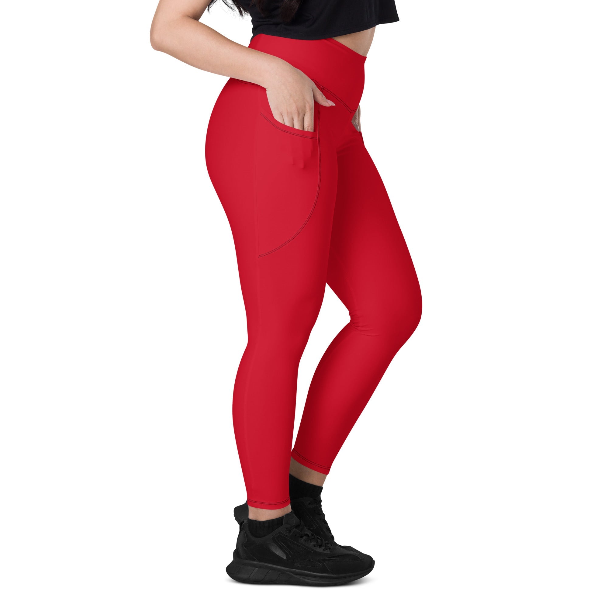 Antigua & Barbuda Red Leggings with pockets - Conscious Apparel Store