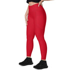 Antigua & Barbuda Red Leggings with pockets - Conscious Apparel Store