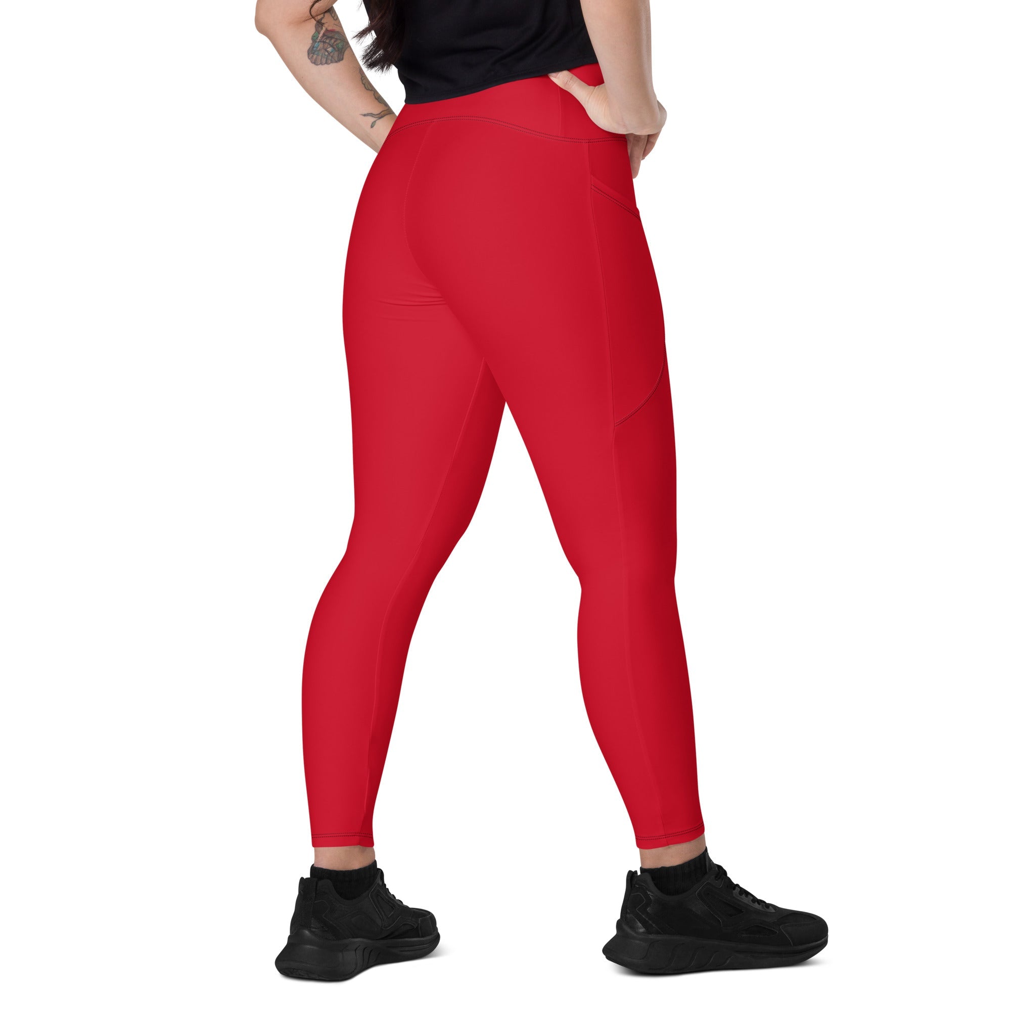 Antigua & Barbuda Red Leggings with pockets - Conscious Apparel Store