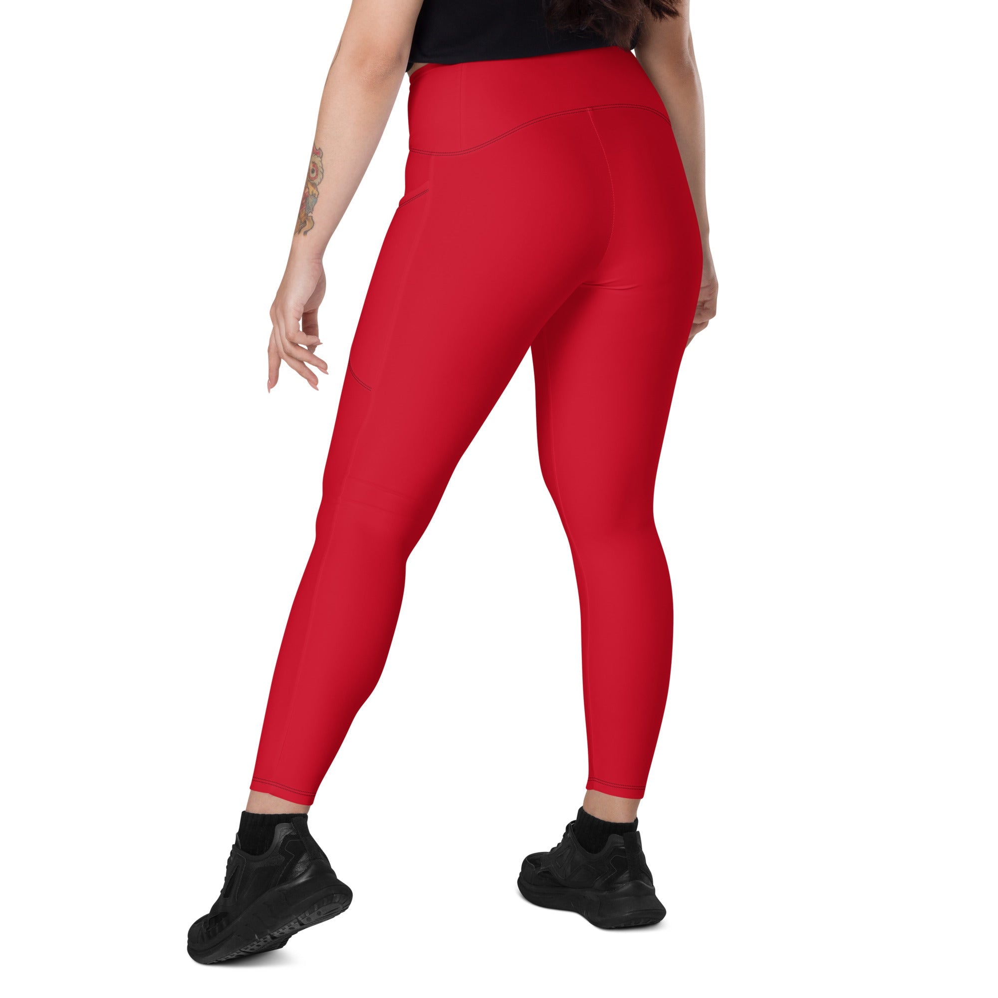 Antigua & Barbuda Red Leggings with pockets - Conscious Apparel Store