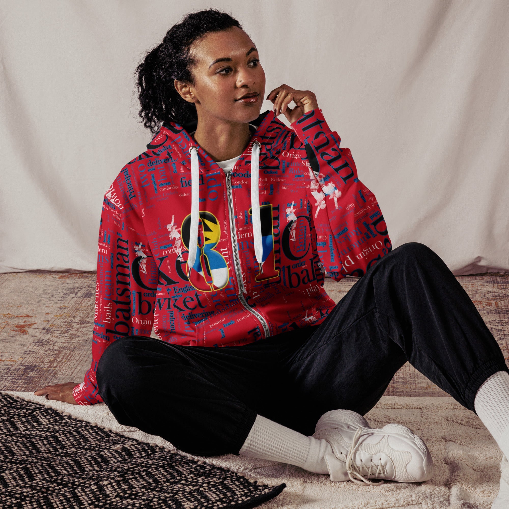Antigua & Barbuda (WI) Cricket Unisex zip hoodie - Conscious Apparel Store