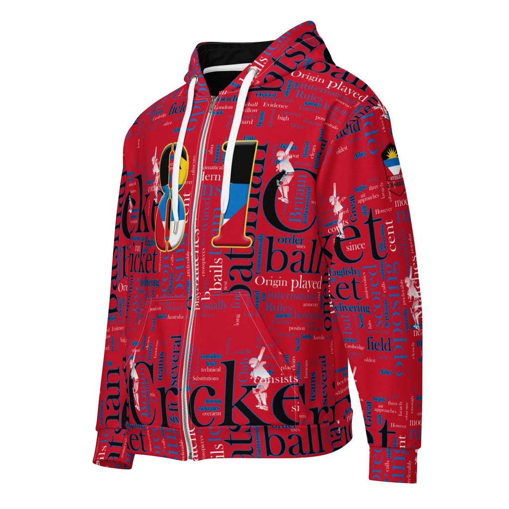 Antigua & Barbuda (WI) Cricket Unisex zip hoodie - Conscious Apparel Store