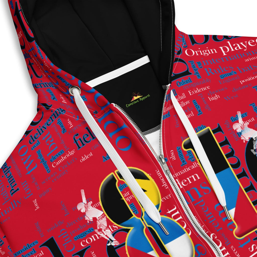 Antigua & Barbuda (WI) Cricket Unisex zip hoodie - Conscious Apparel Store