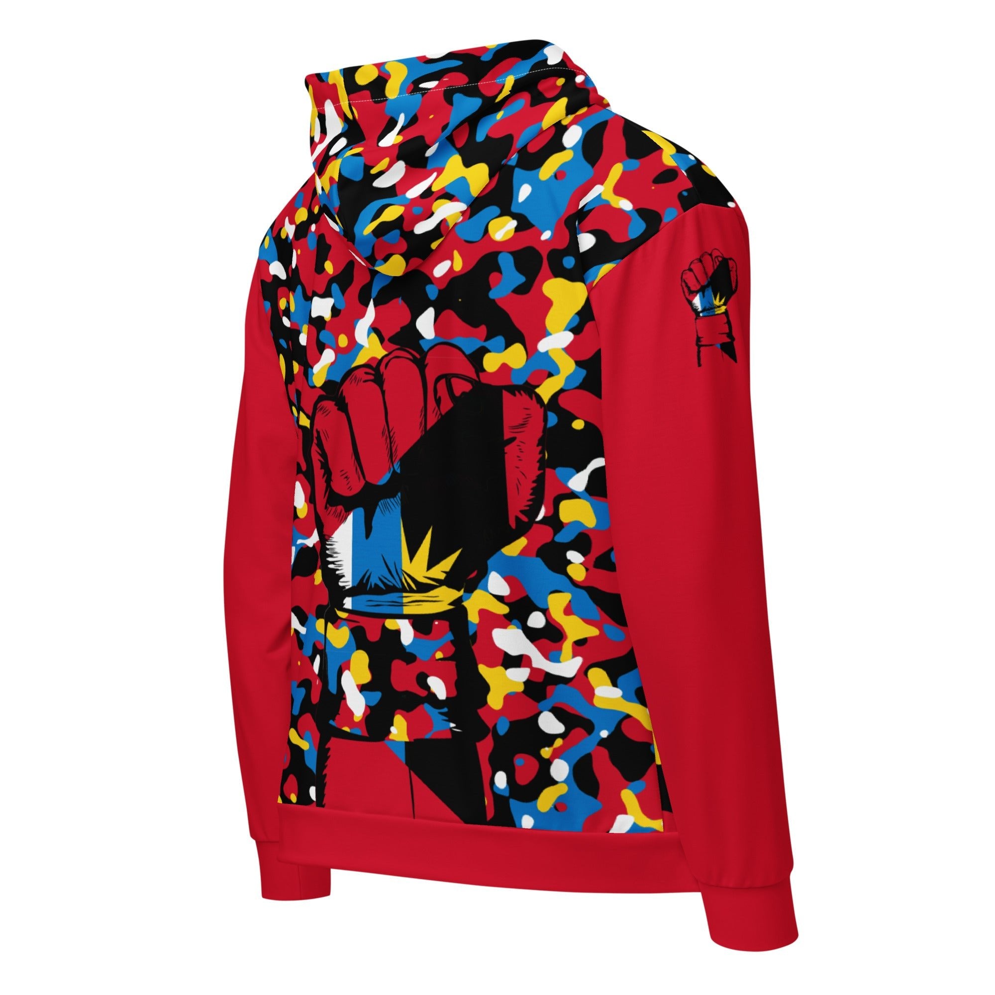 Antiguan Flag Camo Unisex zip hoodie - Conscious Apparel Store