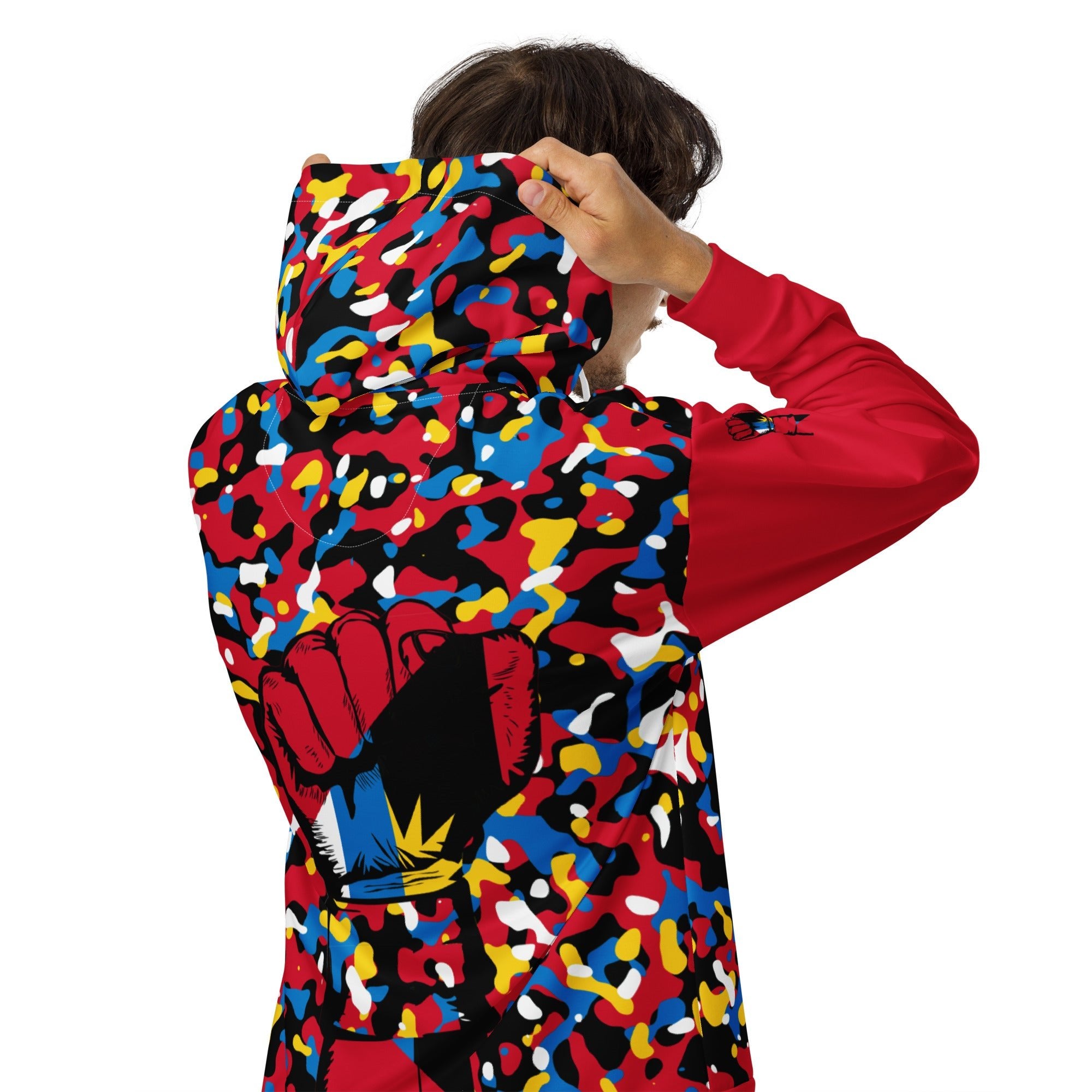 Antiguan Flag Camo Unisex zip hoodie - Conscious Apparel Store
