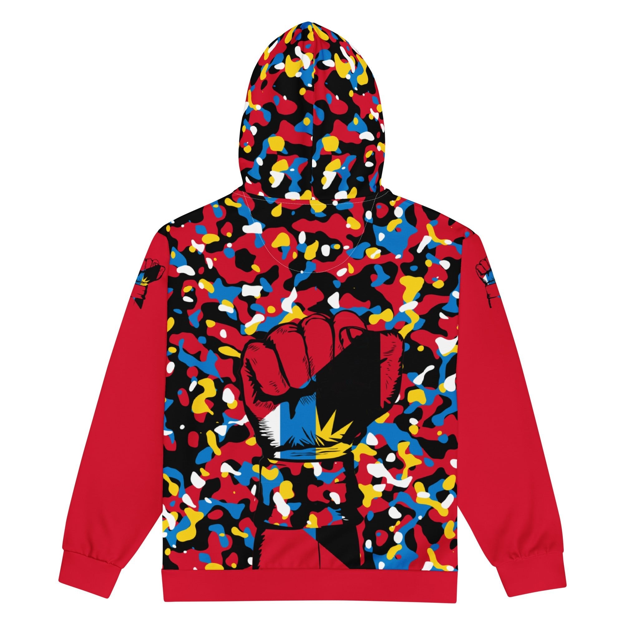 Antiguan Flag Camo Unisex zip hoodie - Conscious Apparel Store