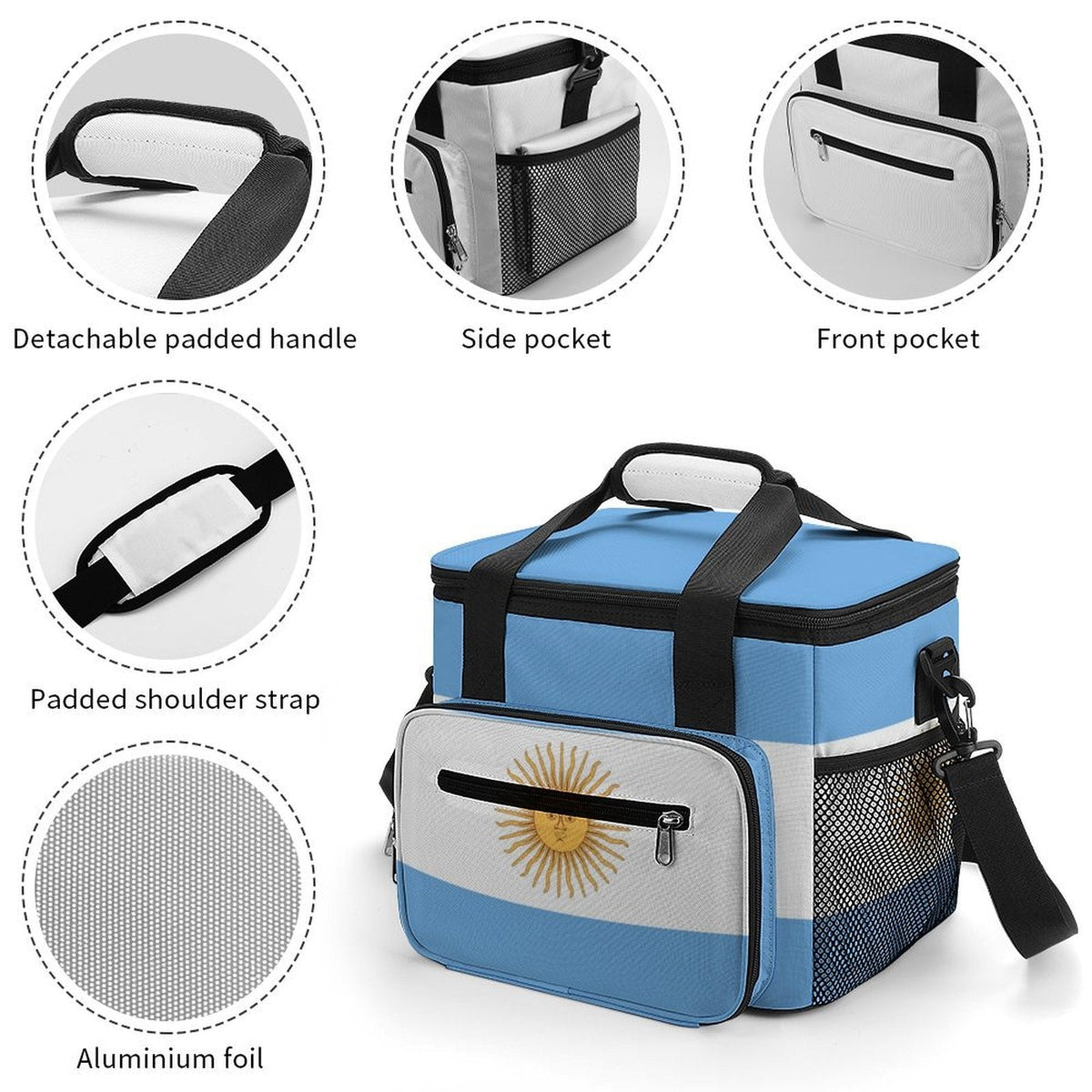 Argentina Flag Cooler Bag - Conscious Apparel Store