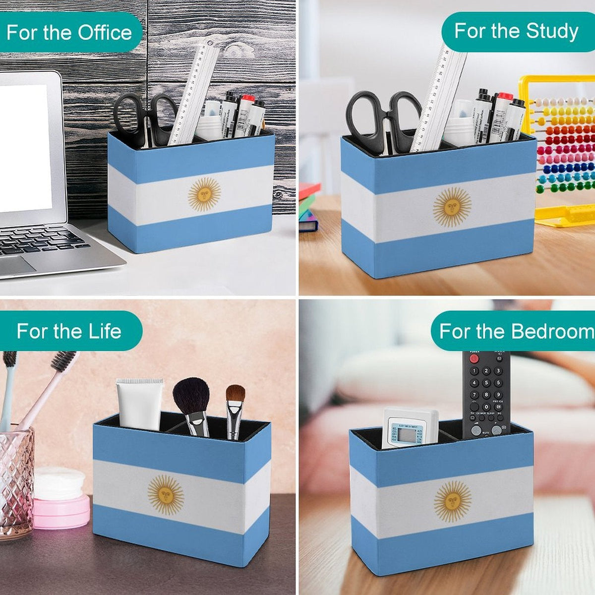 Argentina Flag Leather Pen Holder - Conscious Apparel Store