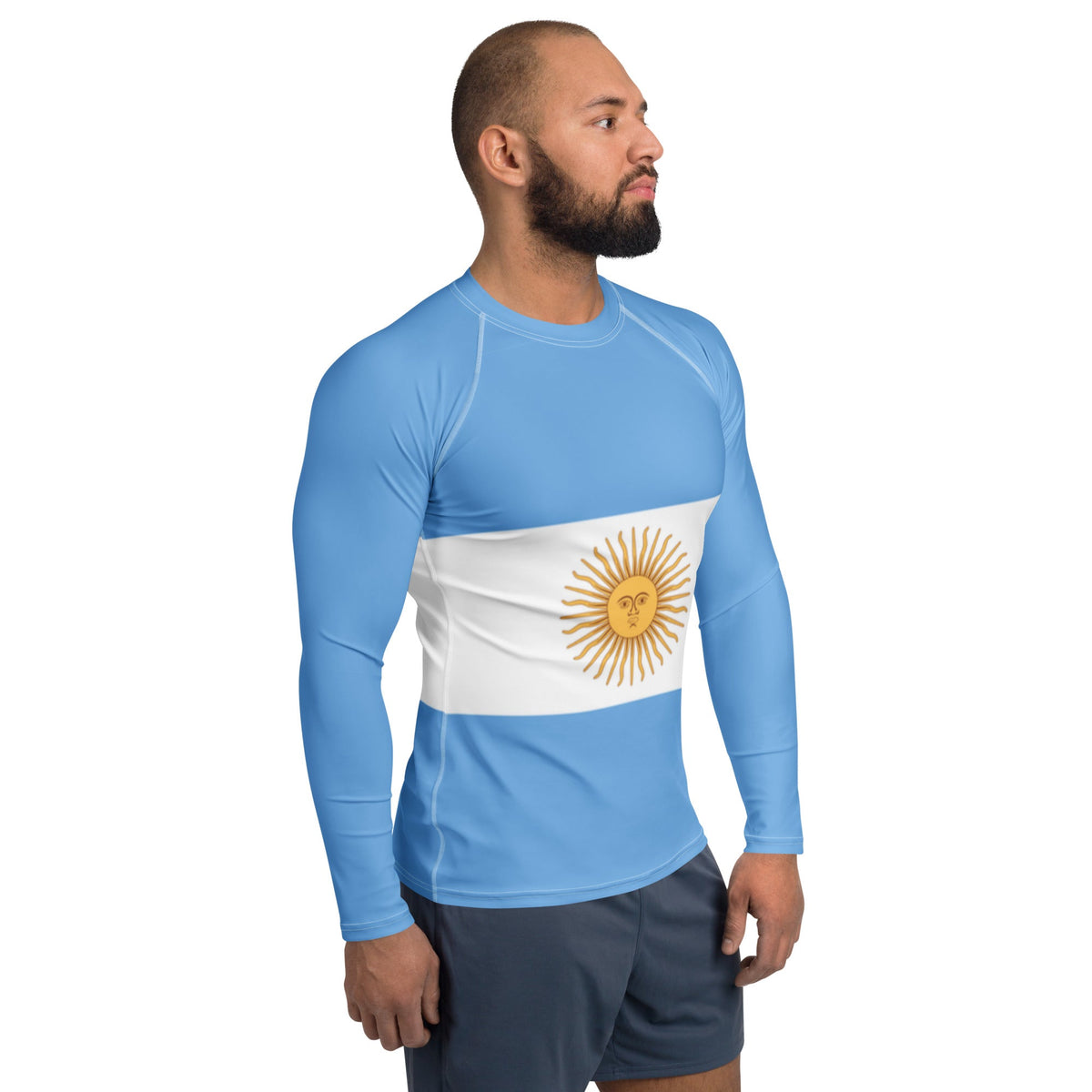 Argentina Flag Men's Rash Guard - Conscious Apparel Store